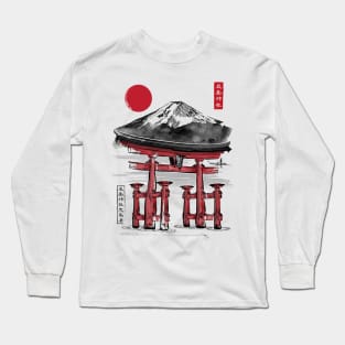 Torii of Itsukushima Shrine sumi-e Long Sleeve T-Shirt